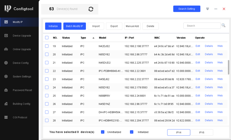 Individua il dispositivo Dahua tramite ConfigTool